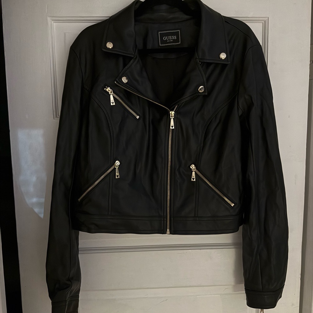 Guess Women's Sleek Black Leather Jacket